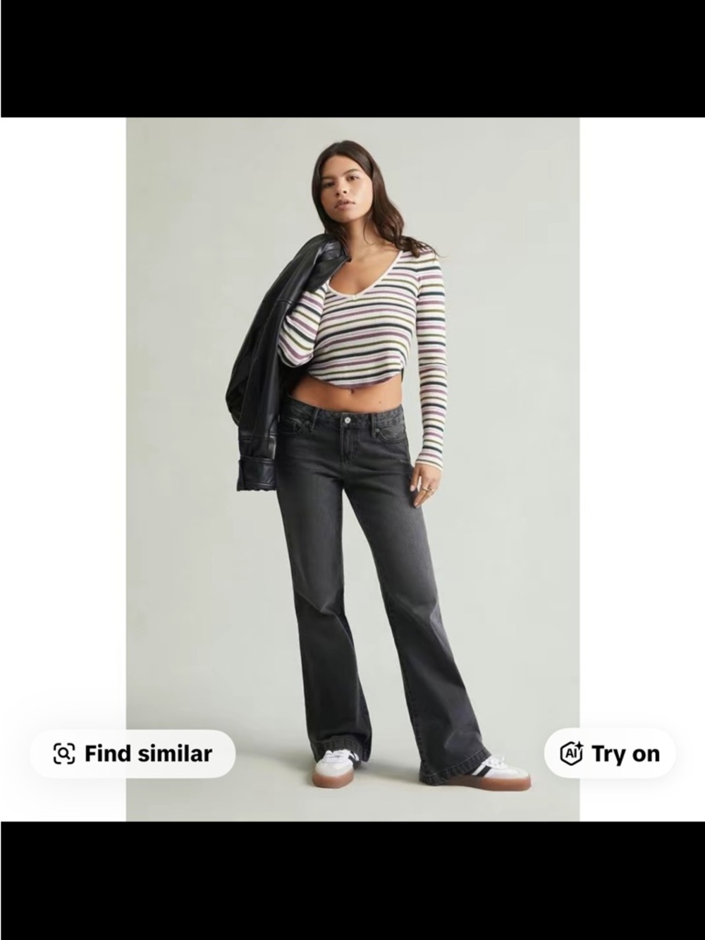 PacSun Women's Black Wash Flared Jeans